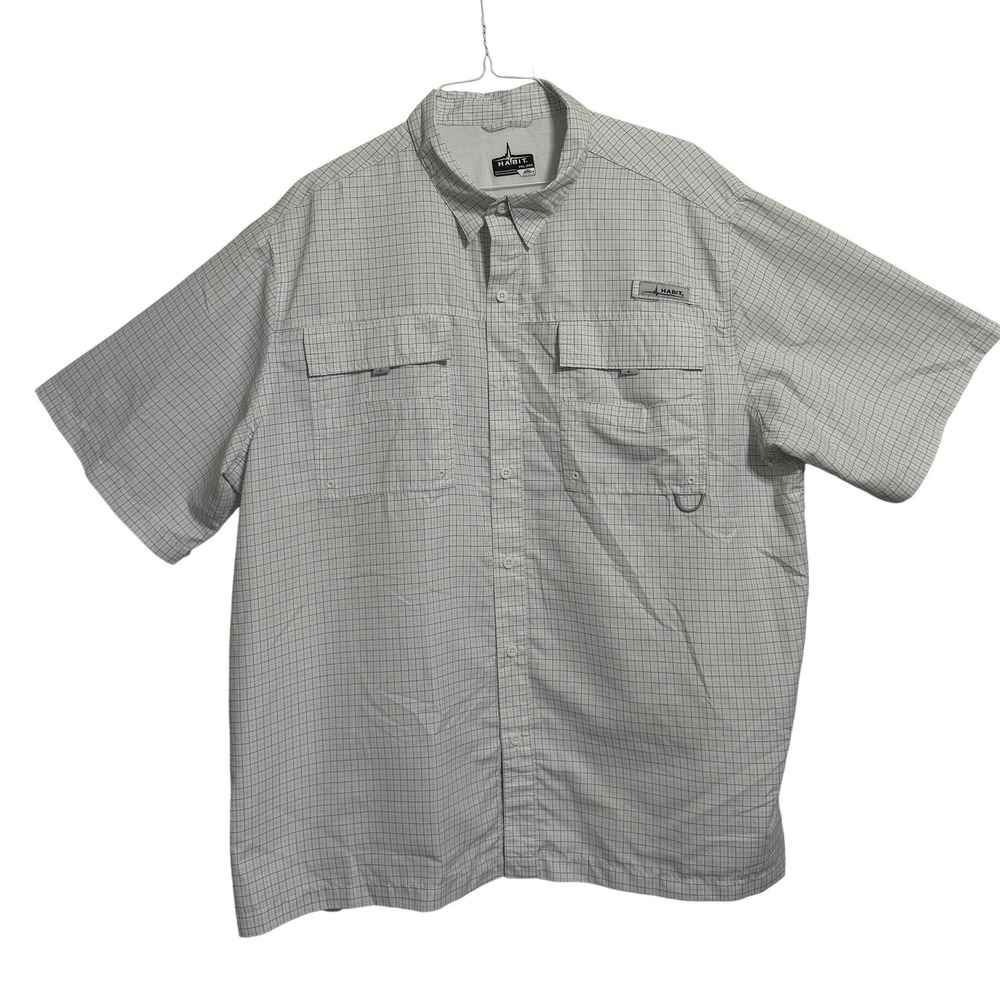 Columbia Men's Short-Sleeve Check Button-Down Shirt - Light Gray